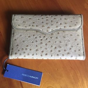 Rebecca Minkoff passport wallet in taupe color